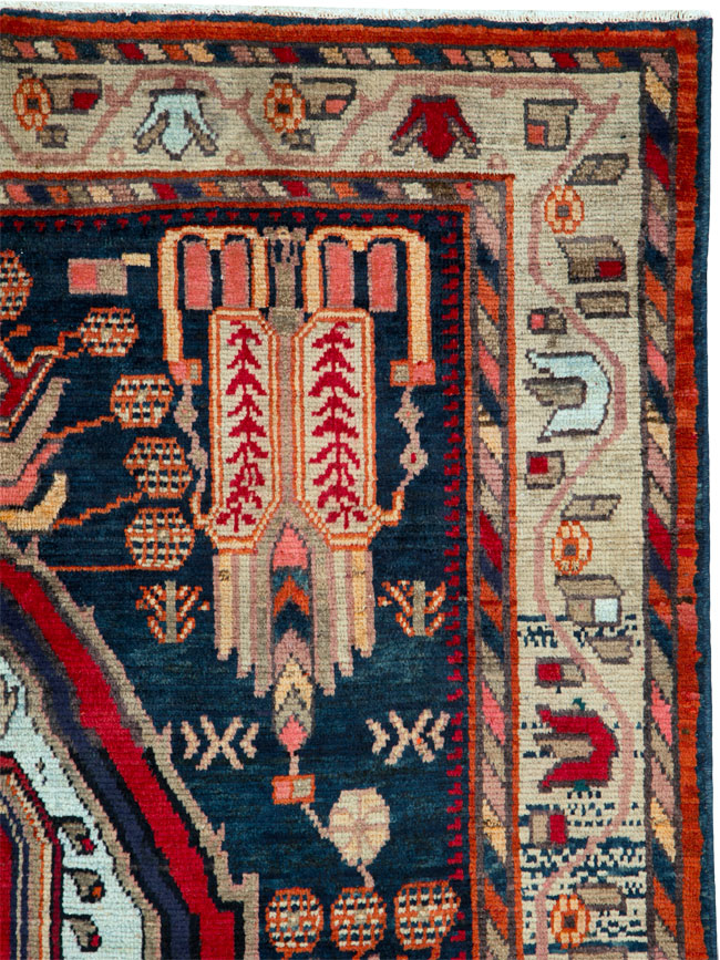 Vintage Persian Malayer Rug, No.25198 - Staging