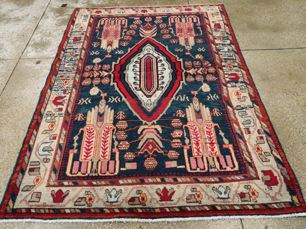 Vintage Persian Malayer Rug, No.25198 - Staging