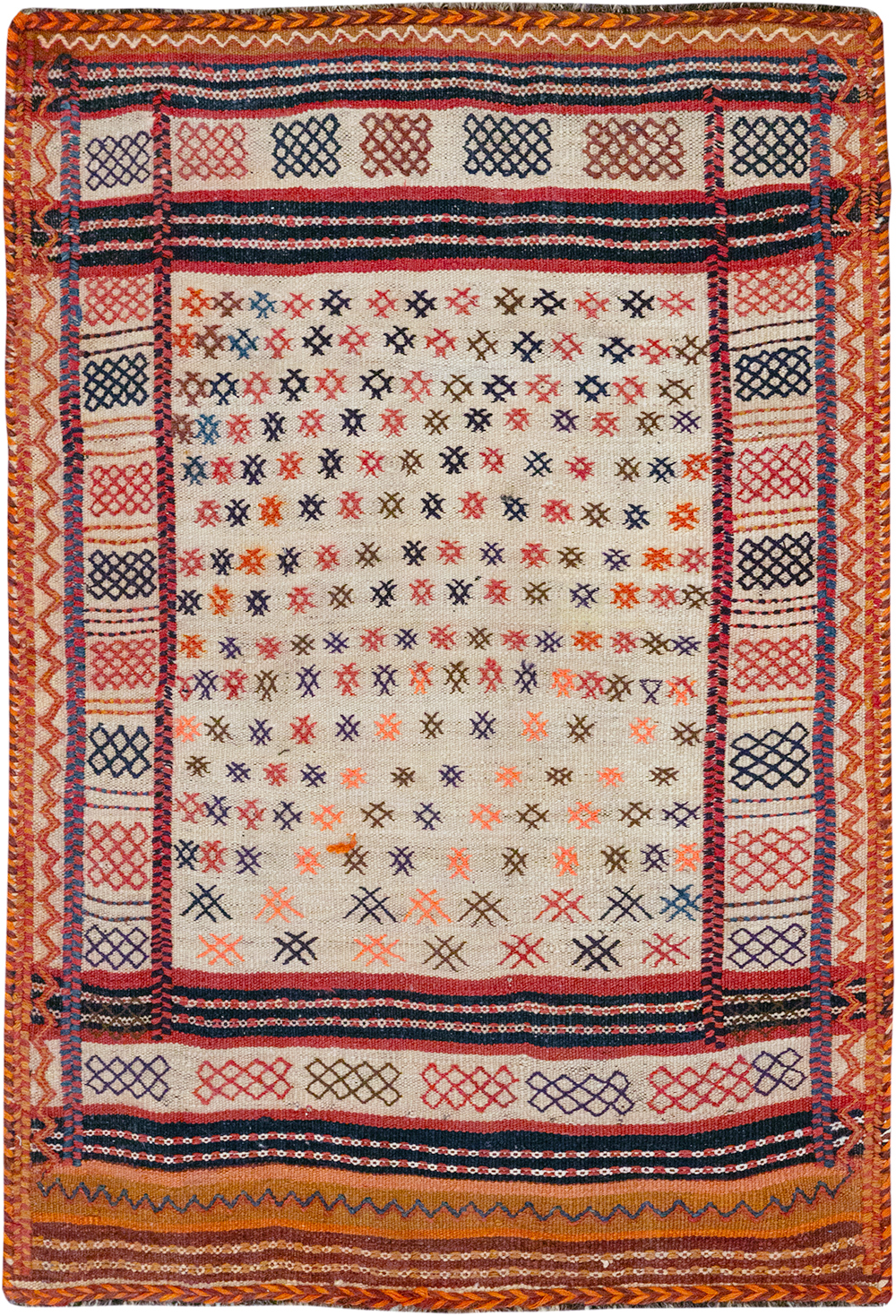 Vintage Persian Flatweave Kilim Throw Rug, No.25199 - Staging