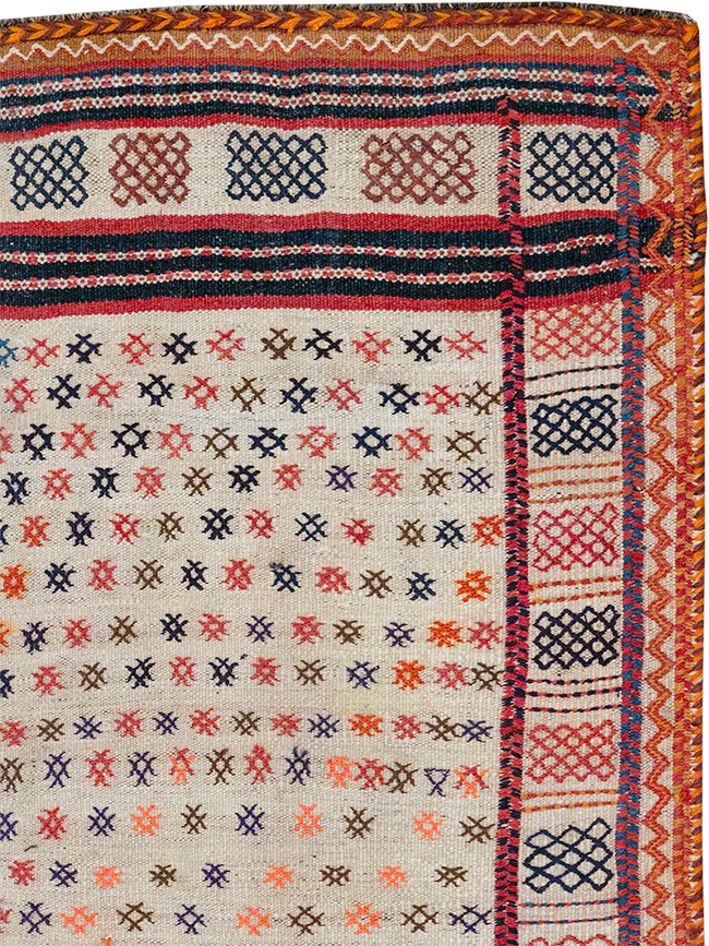 Vintage Persian Flatweave Kilim Throw Rug, No.25199 - Staging