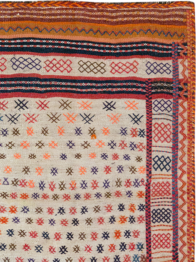 Vintage Persian Flatweave Kilim Throw Rug, No.25199 - Staging