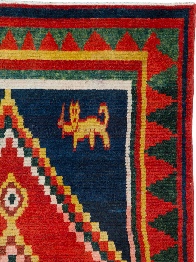 Vintage Persian Gabbeh Rug, No.25201 - Staging