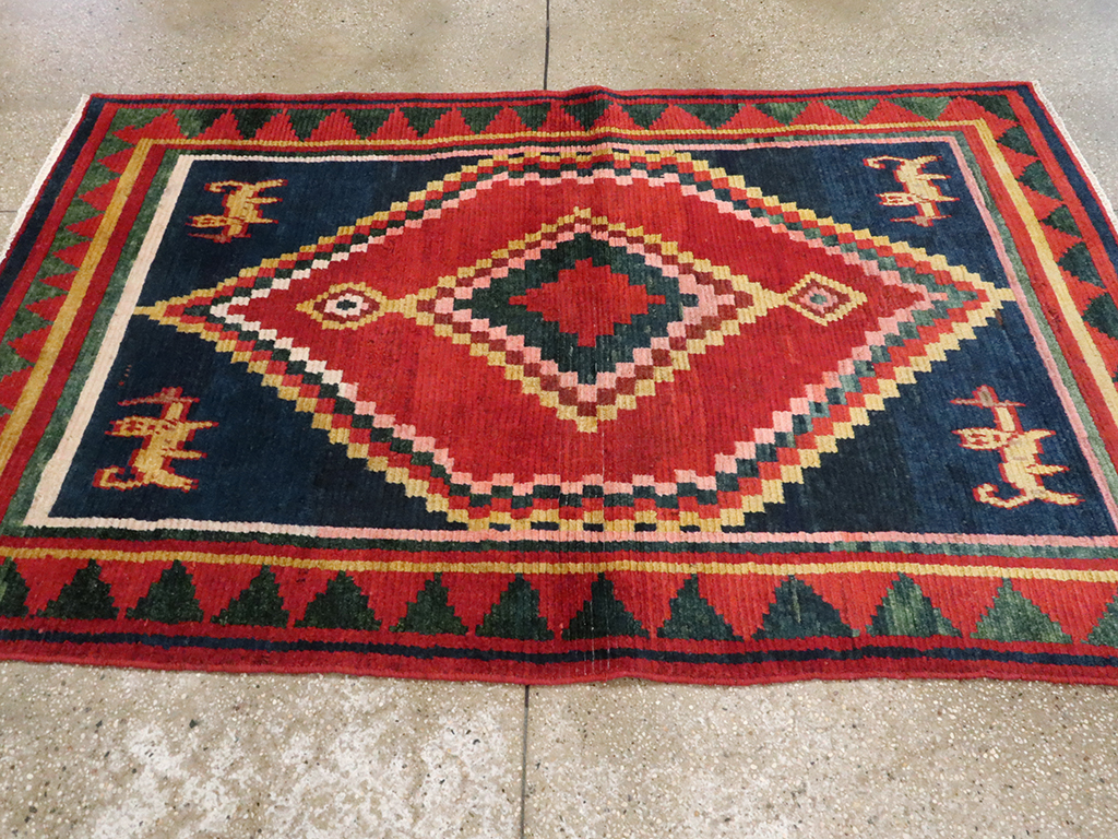Vintage Persian Gabbeh Rug, No.25201 - Staging