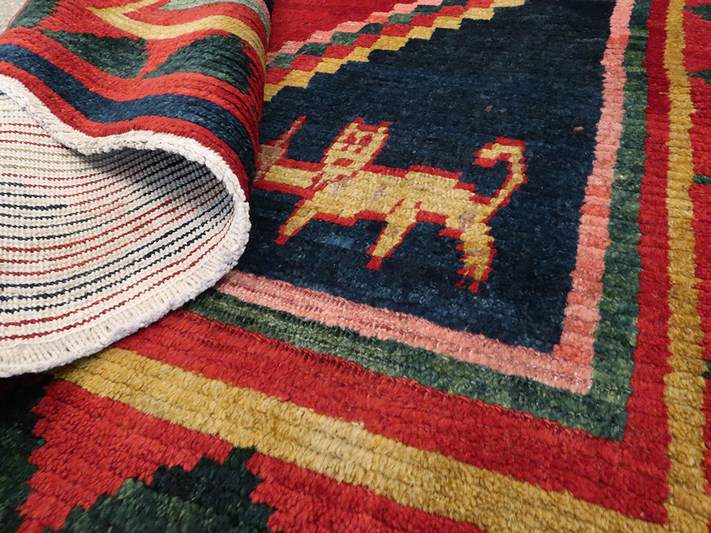 Vintage Persian Gabbeh Rug, No.25201 - Staging