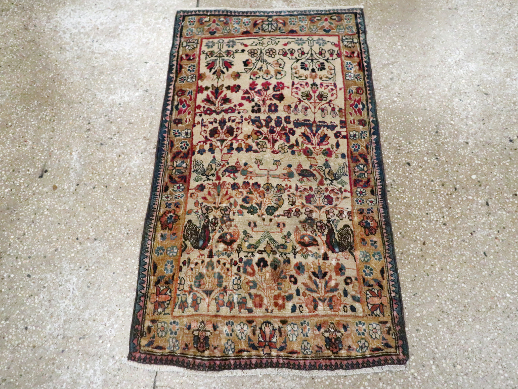 Antique Persian Tabriz Pictorial Rug, No.25211 - Staging