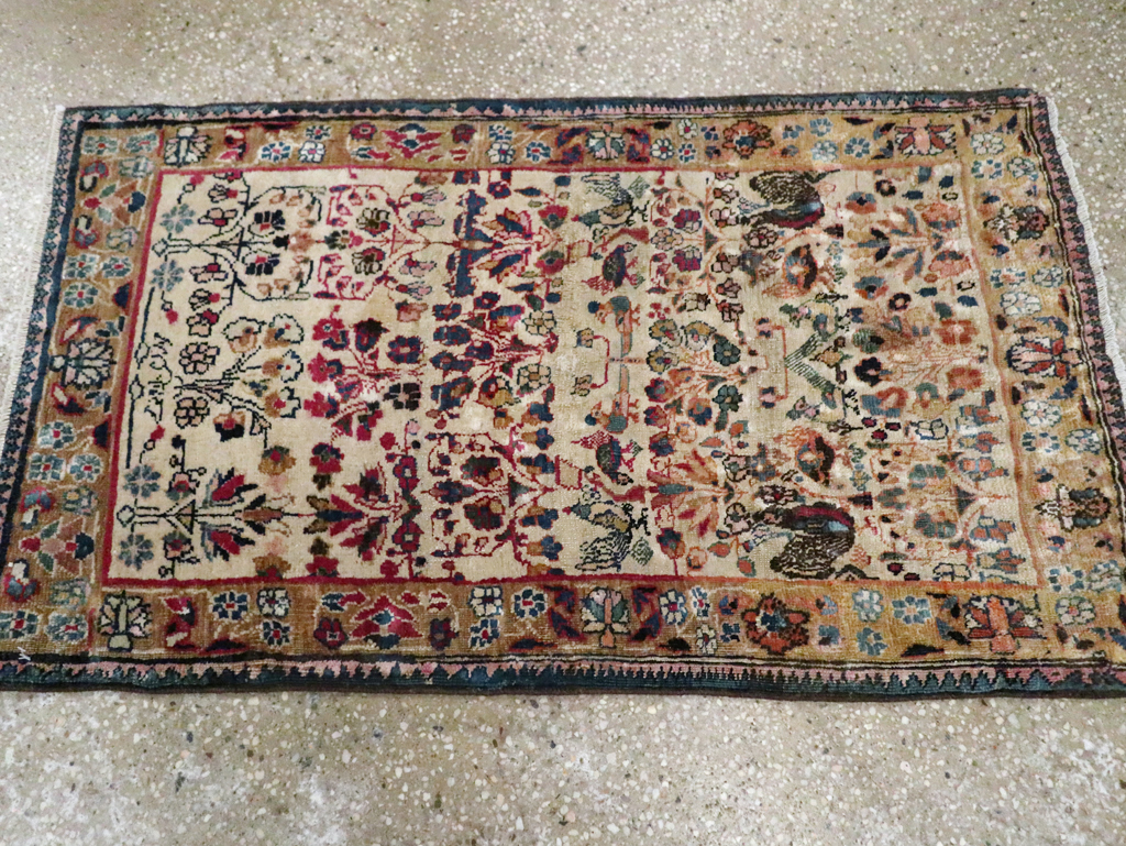 Antique Persian Tabriz Pictorial Rug, No.25211 - Staging