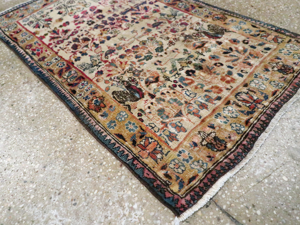 Antique Persian Tabriz Pictorial Rug, No.25211 - Staging