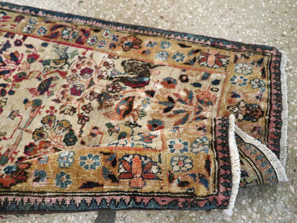 Antique Persian Tabriz Pictorial Rug, No.25211 - Staging