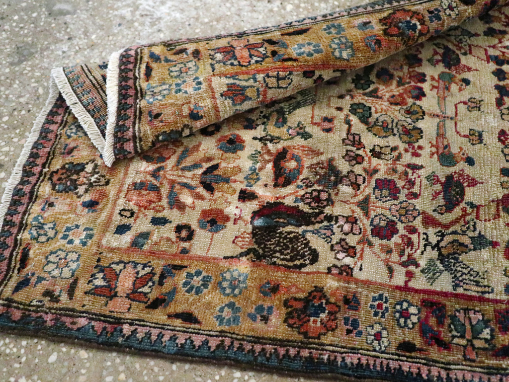 Antique Persian Tabriz Pictorial Rug, No.25211 - Staging