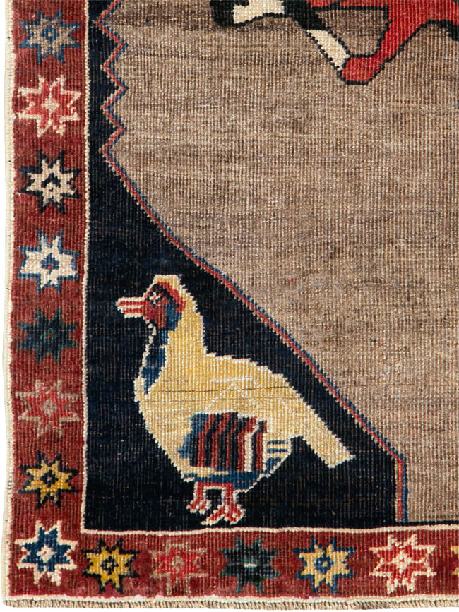 Vintage Persian Shiraz Pictorial Rug, No.25214 - Staging