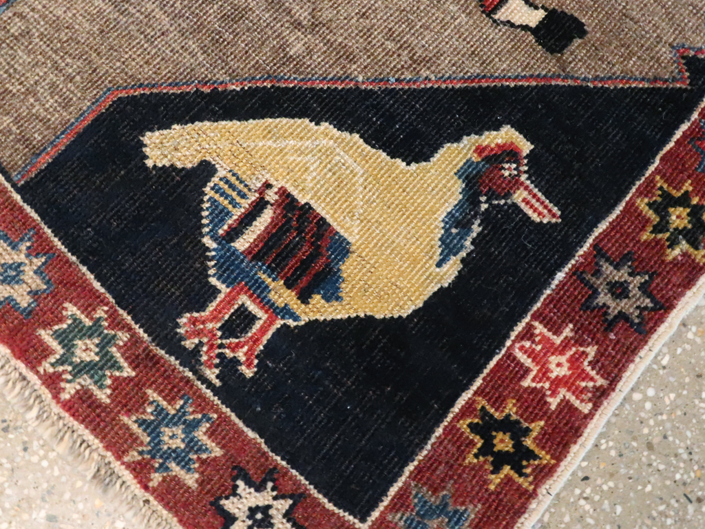 Vintage Persian Shiraz Pictorial Rug, No.25214 - Staging