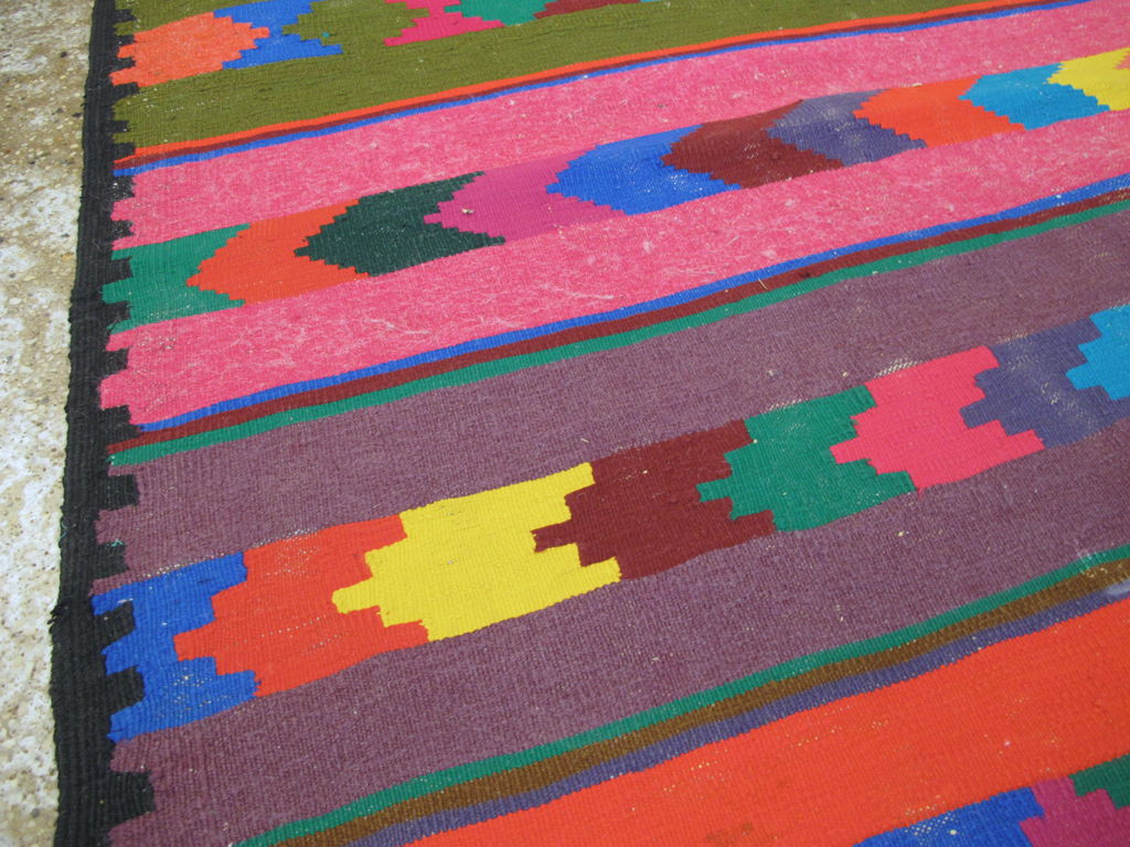 Vintage Persian Flatweave Kilim Rug (Pair: 1 of 2), No.25217 - Staging