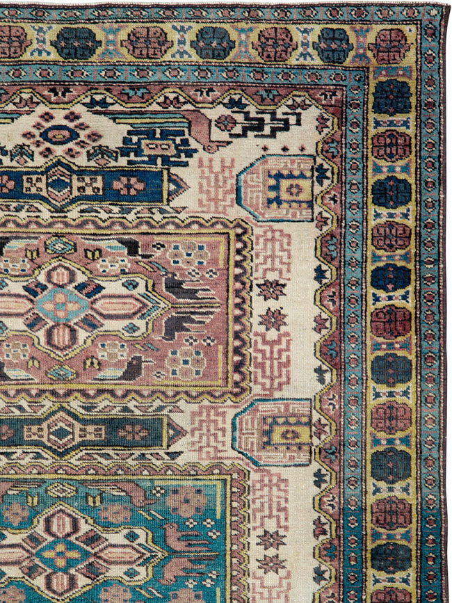 Vintage Persian Veece Throw Rug, No.25222 - Staging