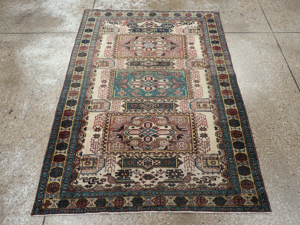 Vintage Persian Veece Throw Rug, No.25222 - Staging