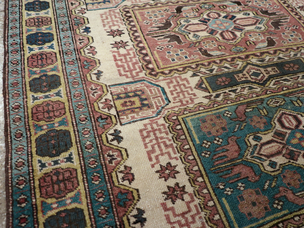 Vintage Persian Veece Throw Rug, No.25222 - Staging
