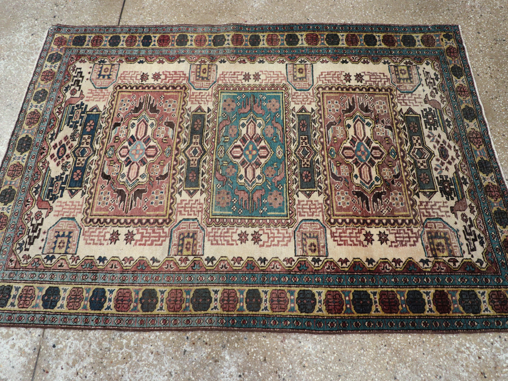 Vintage Persian Veece Throw Rug, No.25222 - Staging