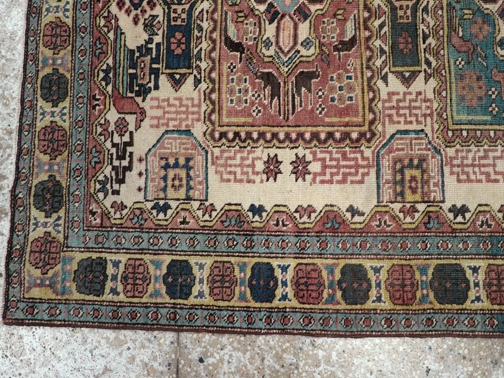 Vintage Persian Veece Throw Rug, No.25222 - Staging