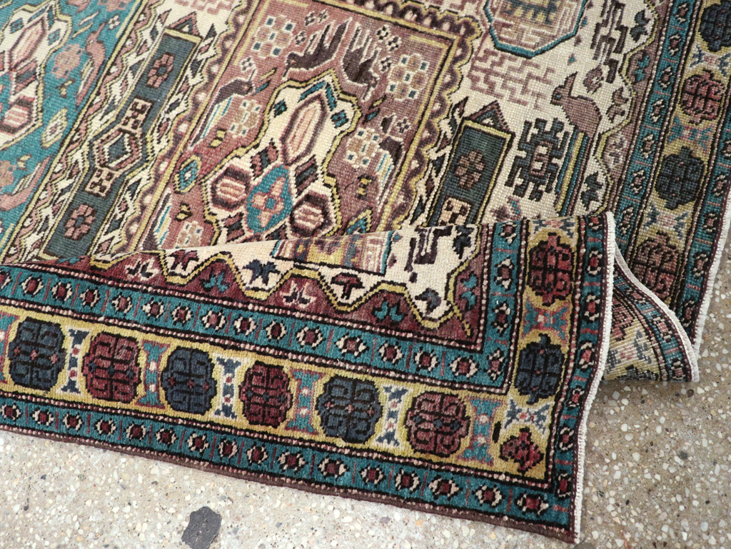 Vintage Persian Veece Throw Rug, No.25222 - Staging