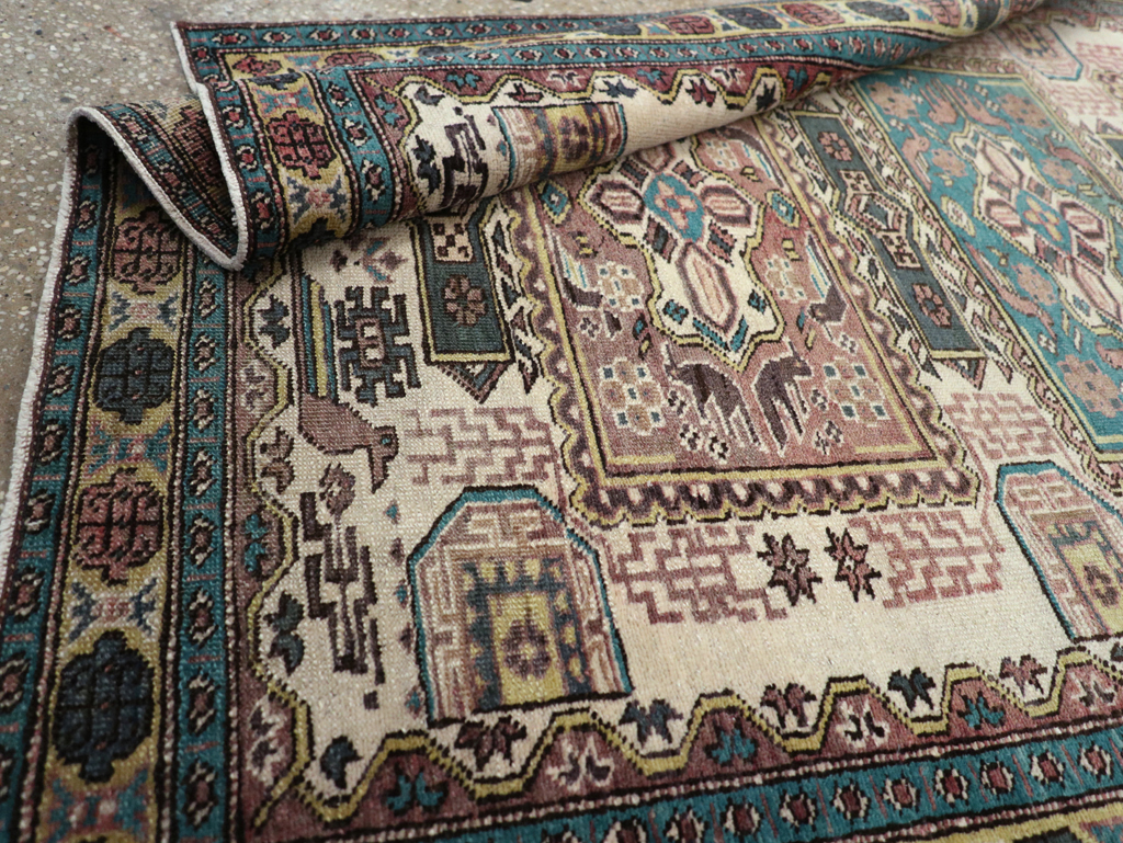 Vintage Persian Veece Throw Rug, No.25222 - Staging