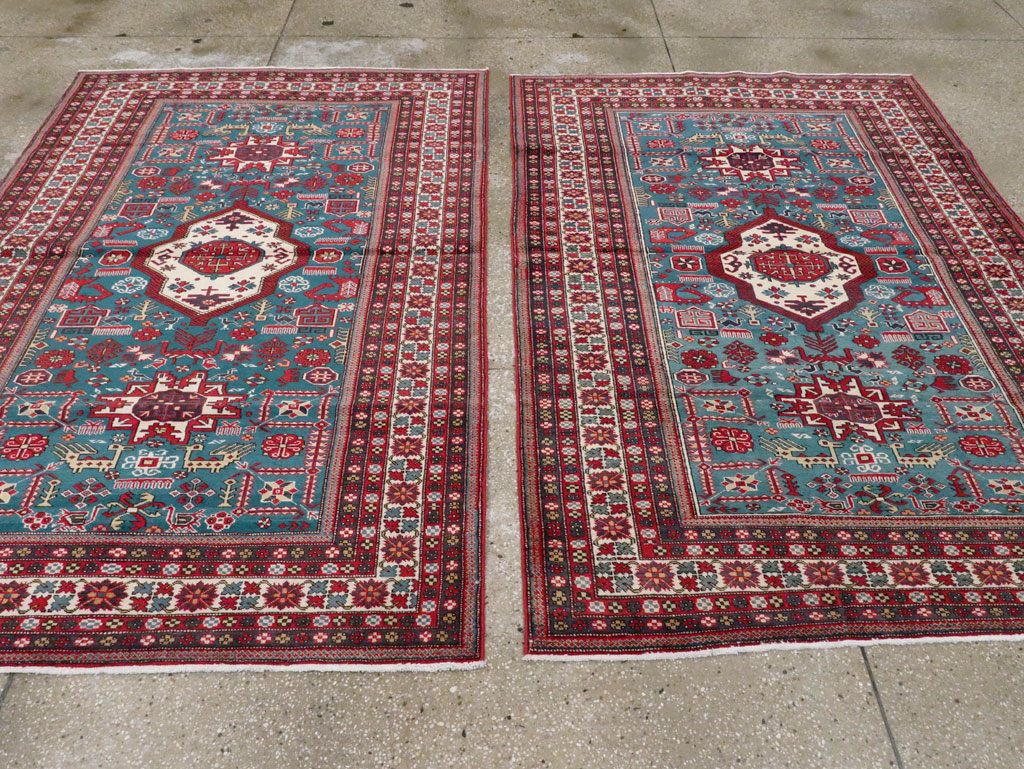Vintage Persian Tabriz Rug (Pair: 1 of 2), No.25224 - Staging