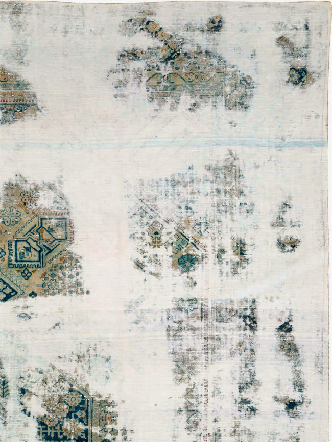 Vintage Persian Tabriz Overdyed Carpet, No.25235 - Staging