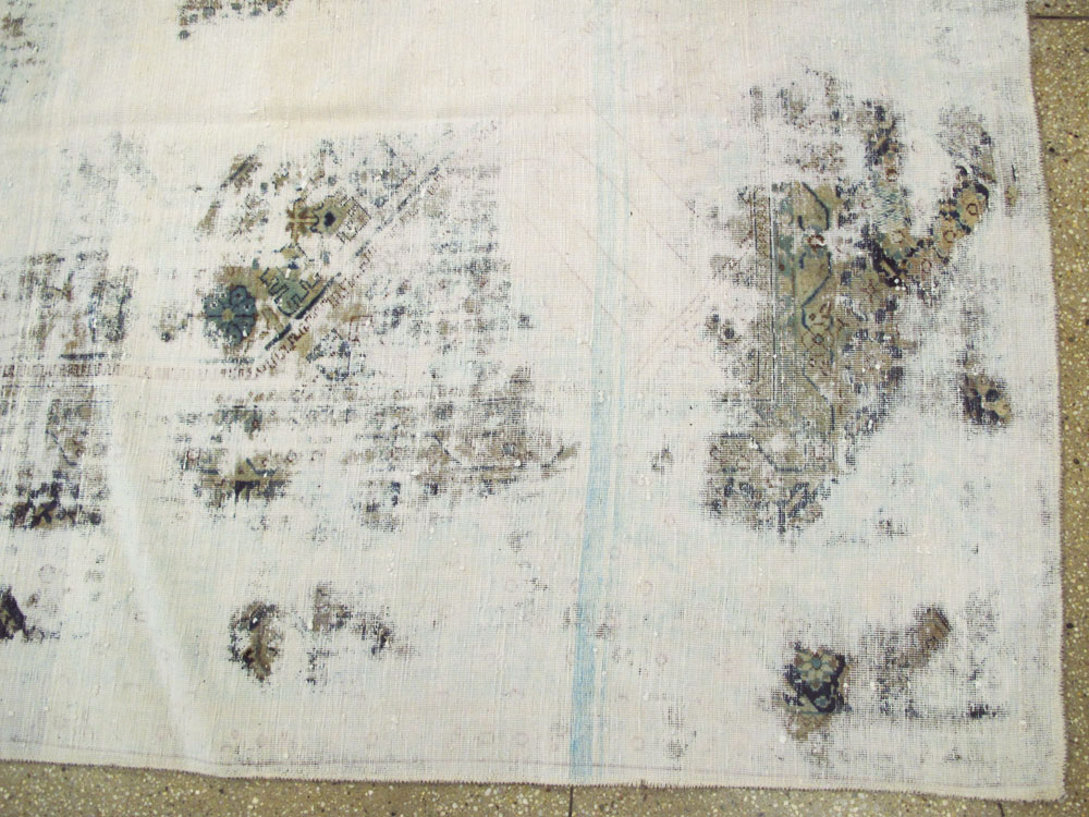 Vintage Persian Tabriz Overdyed Carpet, No.25235 - Staging