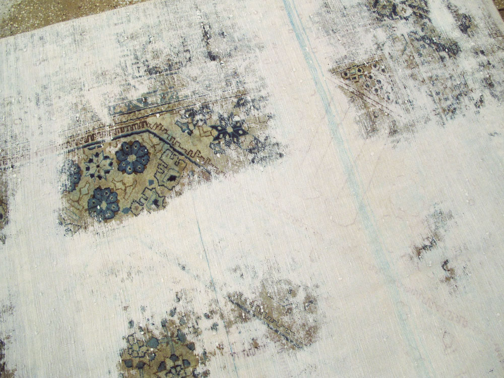 Vintage Persian Tabriz Overdyed Carpet, No.25235 - Staging