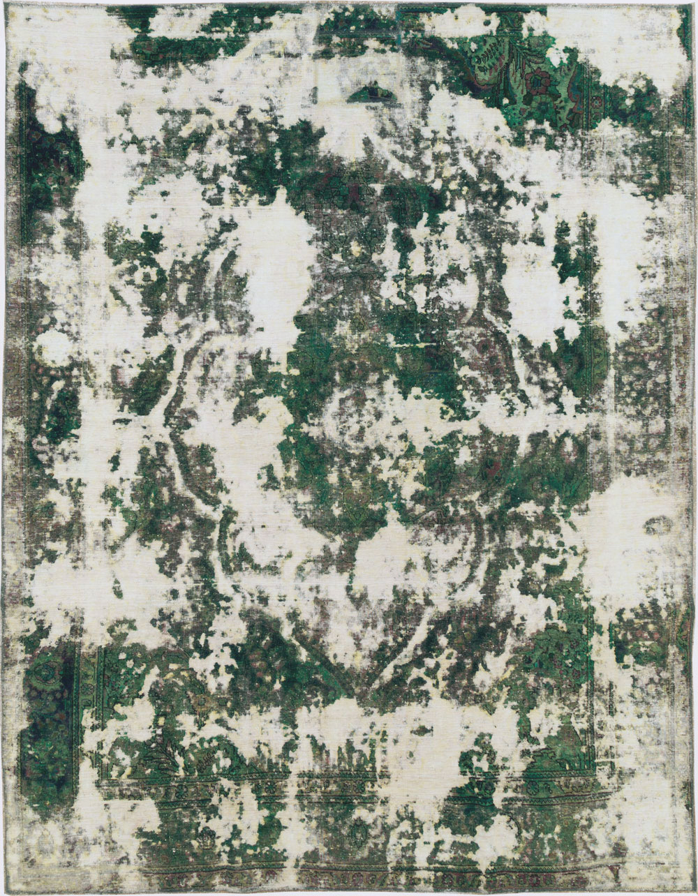 Antique Distressed Persian Tabriz Rug, No.25238 - Staging