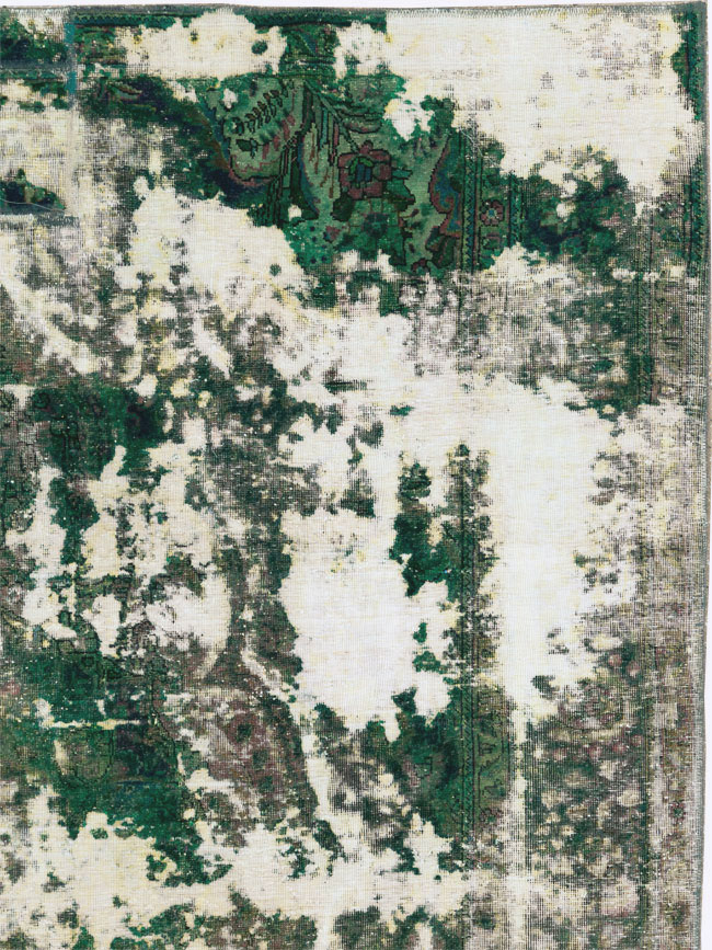 Antique Distressed Persian Tabriz Rug, No.25238 - Staging