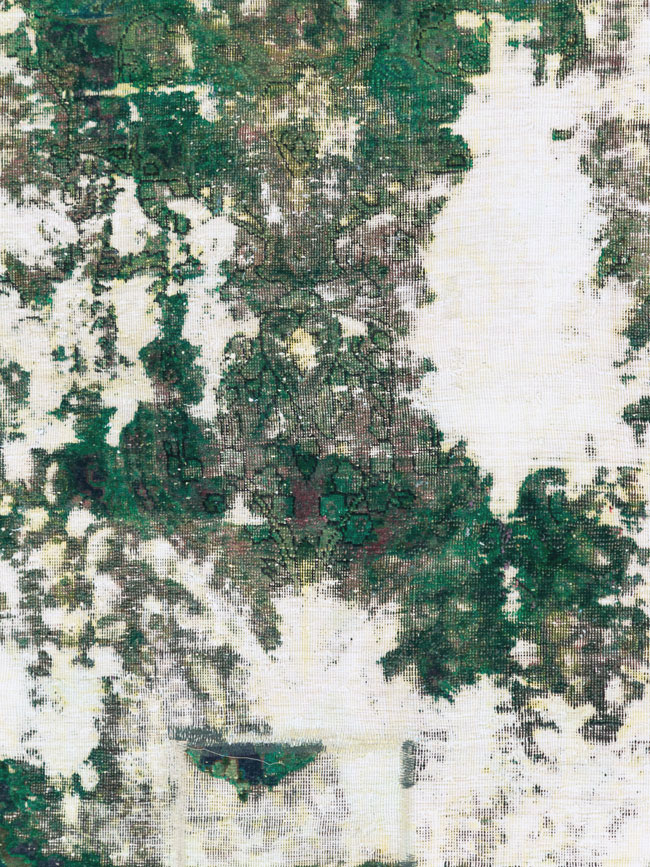 Antique Distressed Persian Tabriz Rug, No.25238 - Staging