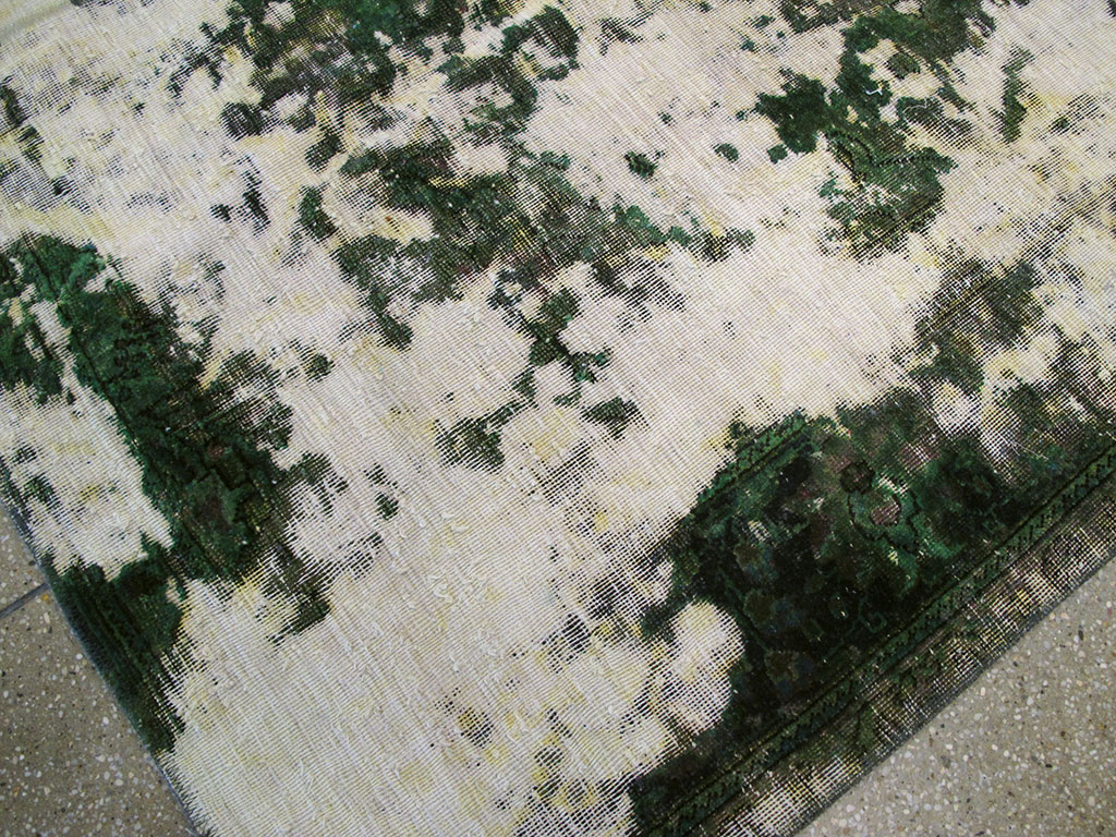 Antique Distressed Persian Tabriz Rug, No.25238 - Staging