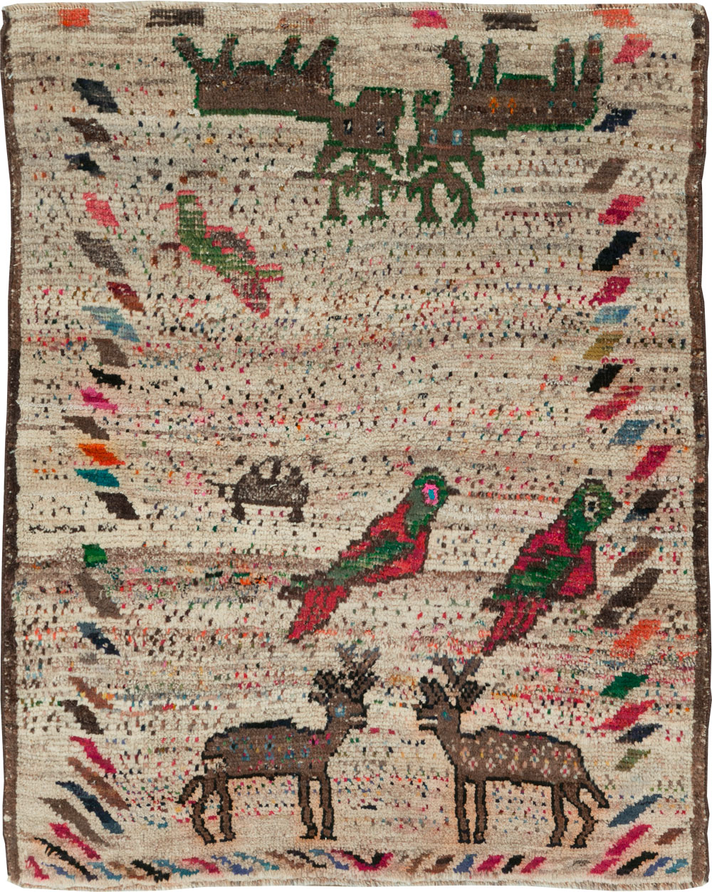 Vintage Persian Gabbeh Rug, No.25255 - Staging