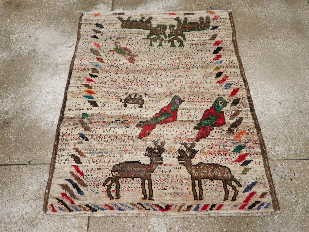 Vintage Persian Gabbeh Rug, No.25255 - Staging