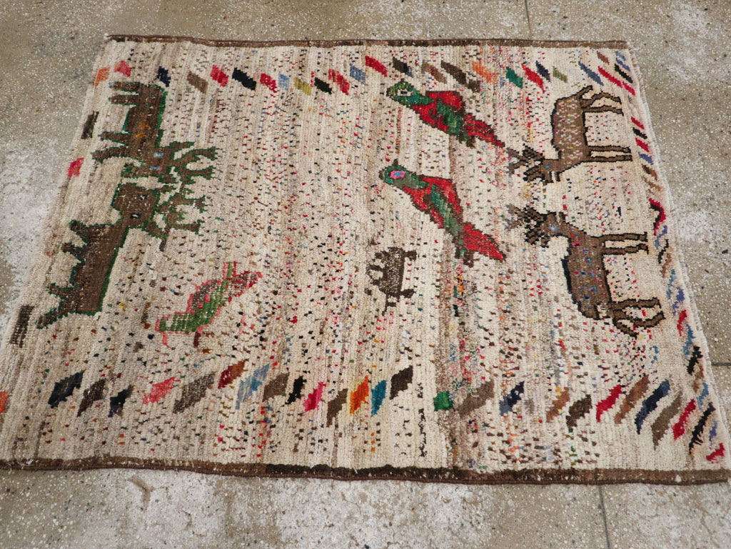 Vintage Persian Gabbeh Rug, No.25255 - Staging