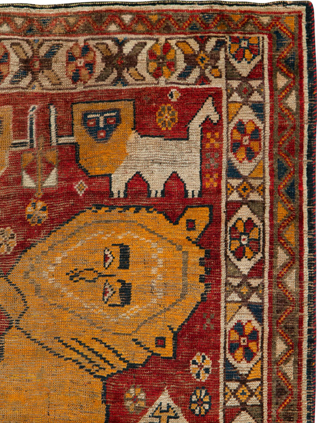 Antique Persian Gabbeh Pictorial Rug, No.25257 - Staging