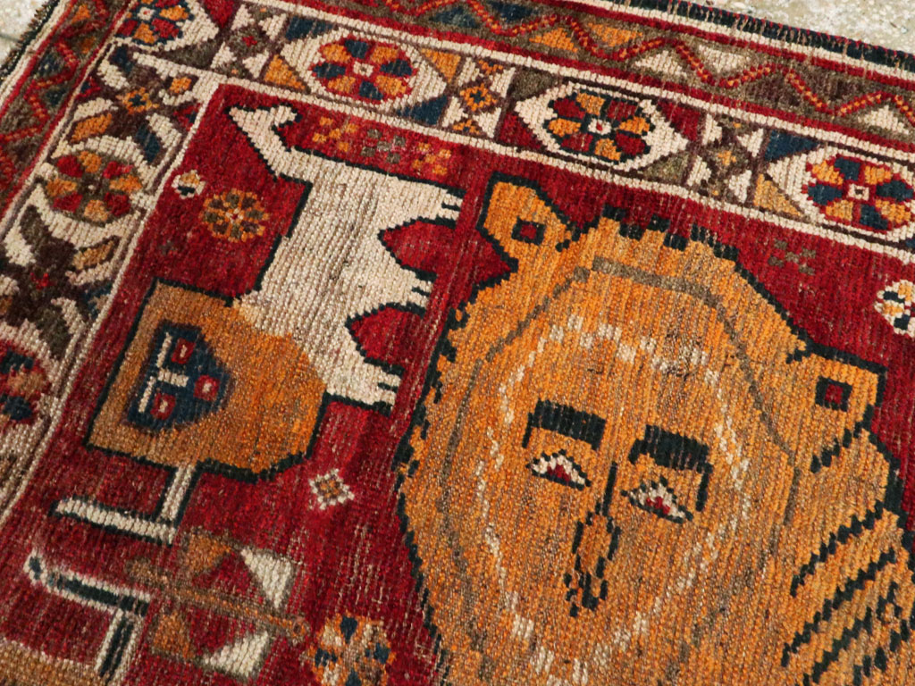 Antique Persian Gabbeh Pictorial Rug, No.25257 - Staging
