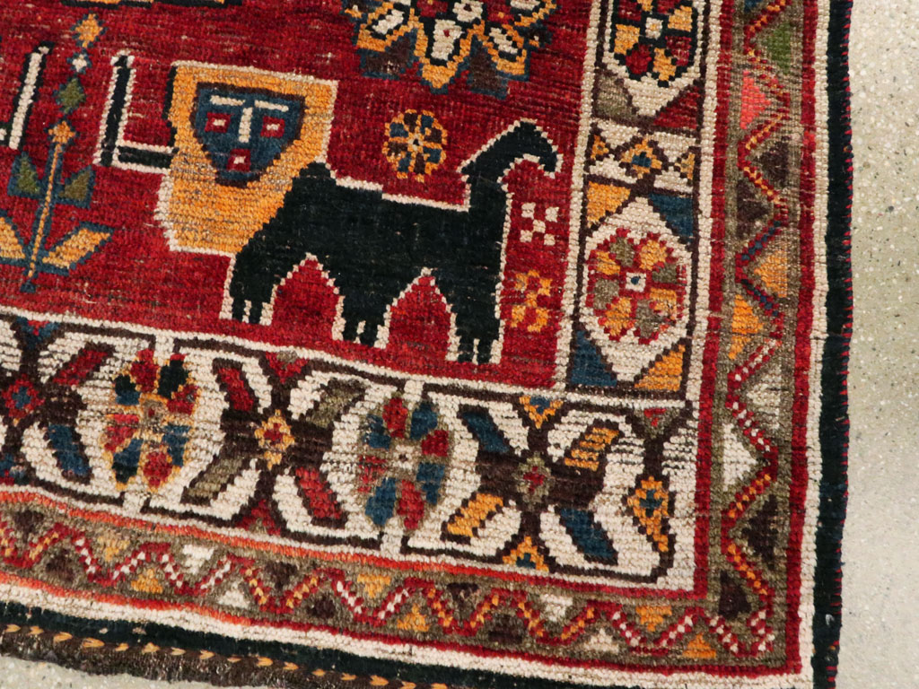 Antique Persian Gabbeh Pictorial Rug, No.25257 - Staging