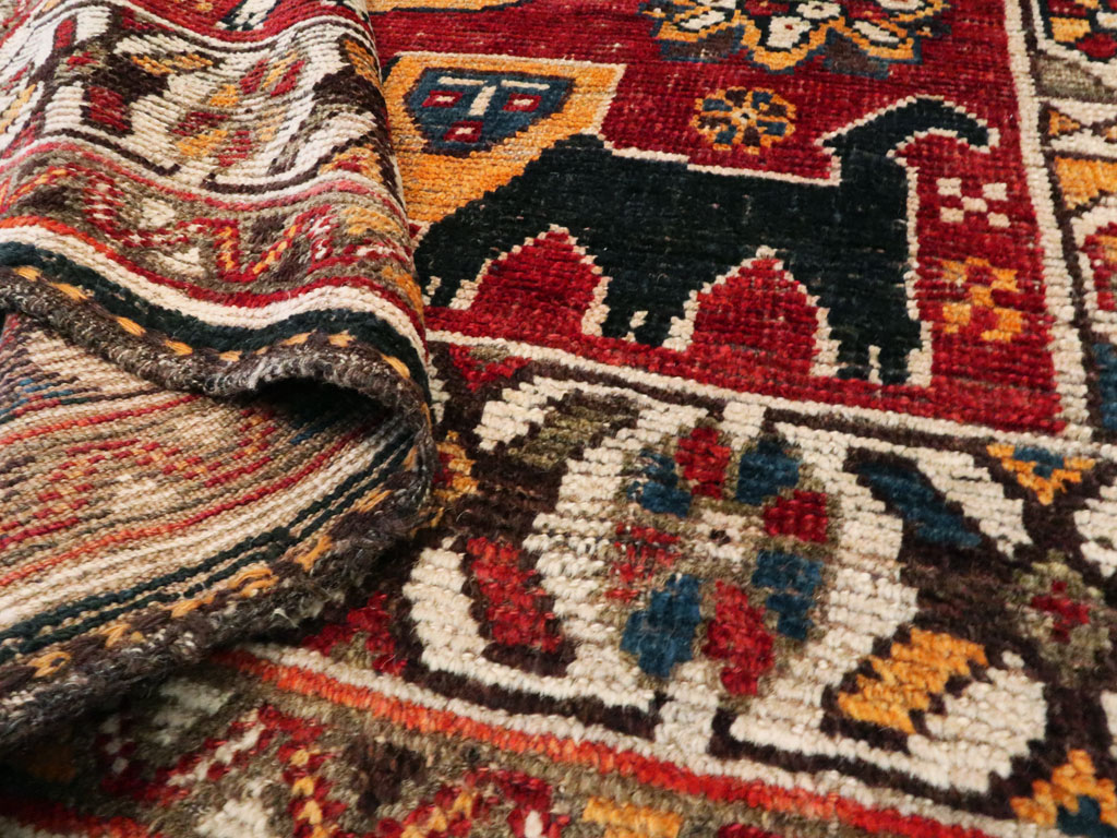Antique Persian Gabbeh Pictorial Rug, No.25257 - Staging