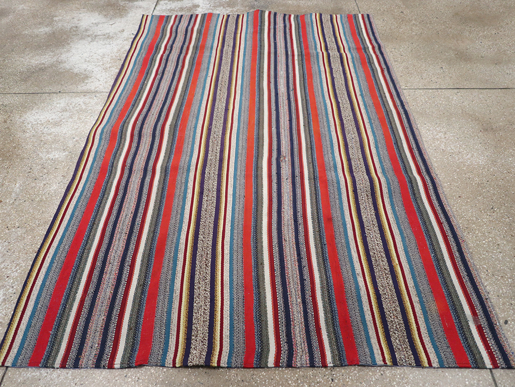 Vintage Persian Flatweave Kilim Accent Rug, No.25268 - Staging