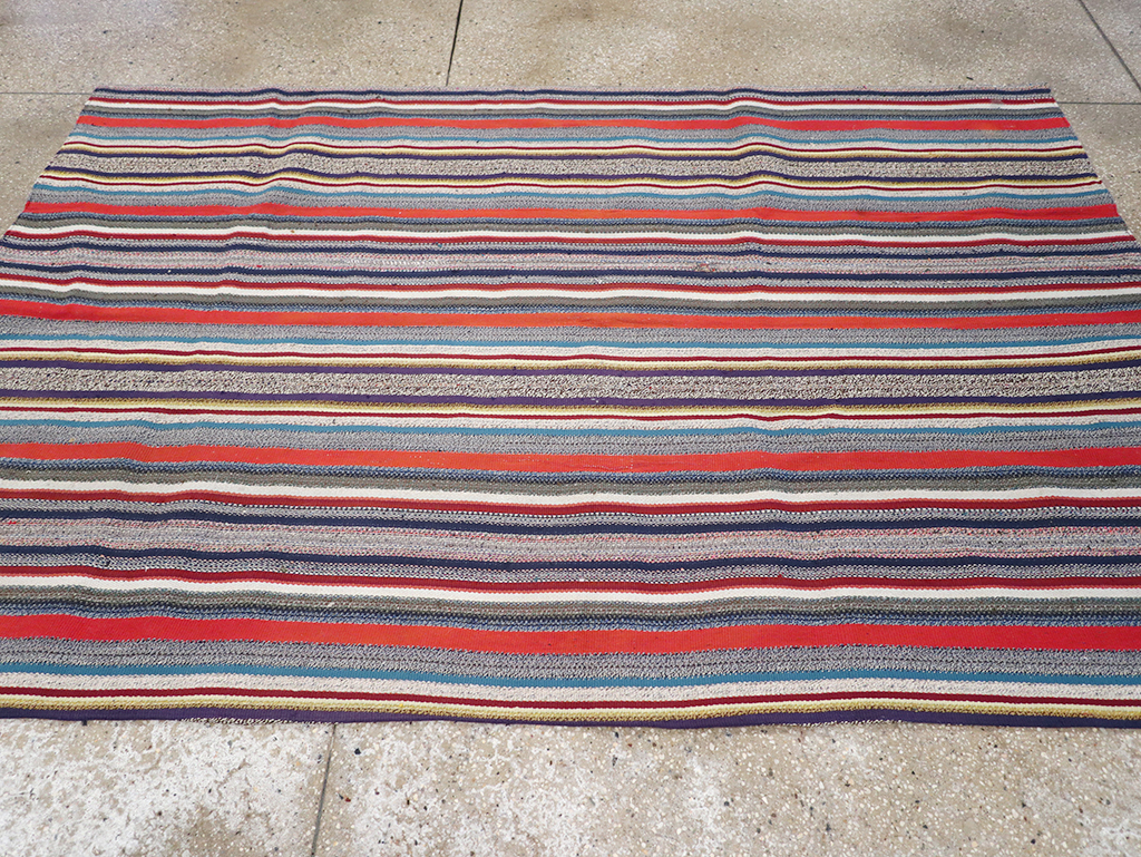 Vintage Persian Flatweave Kilim Accent Rug, No.25268 - Staging