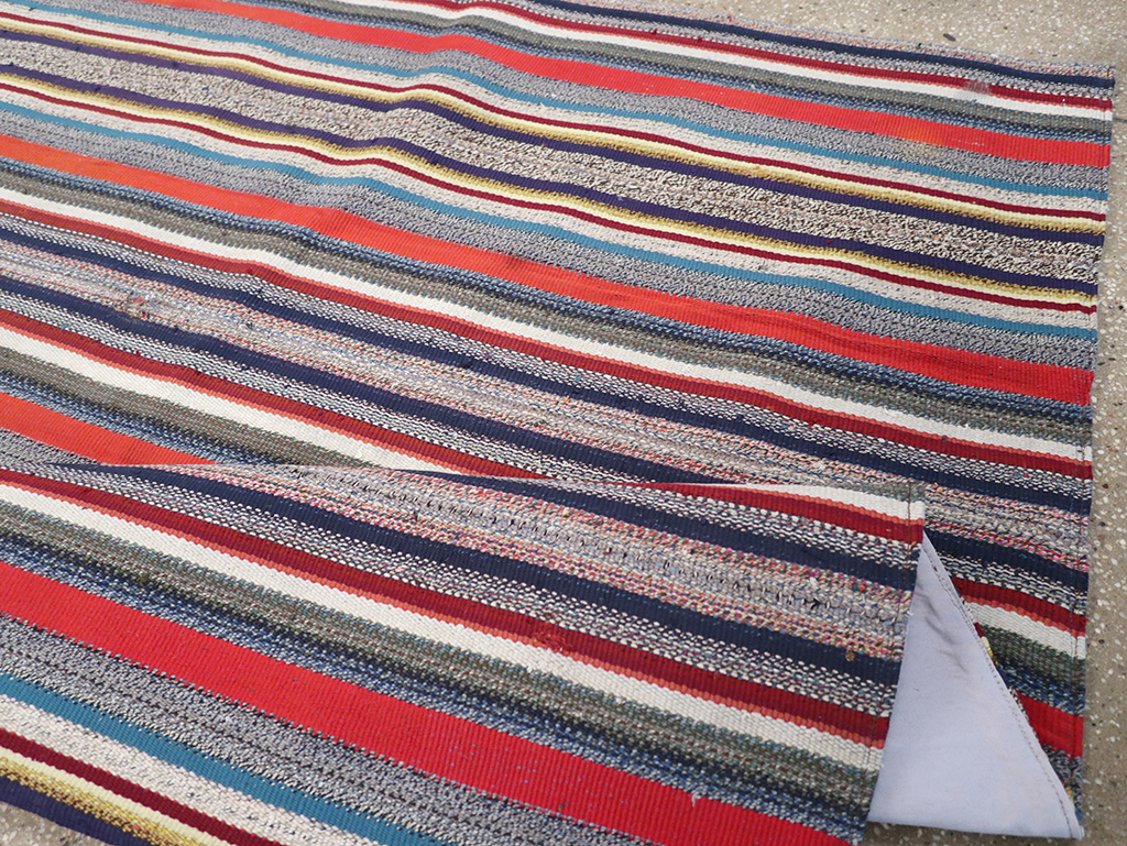 Vintage Persian Flatweave Kilim Accent Rug, No.25268 - Staging