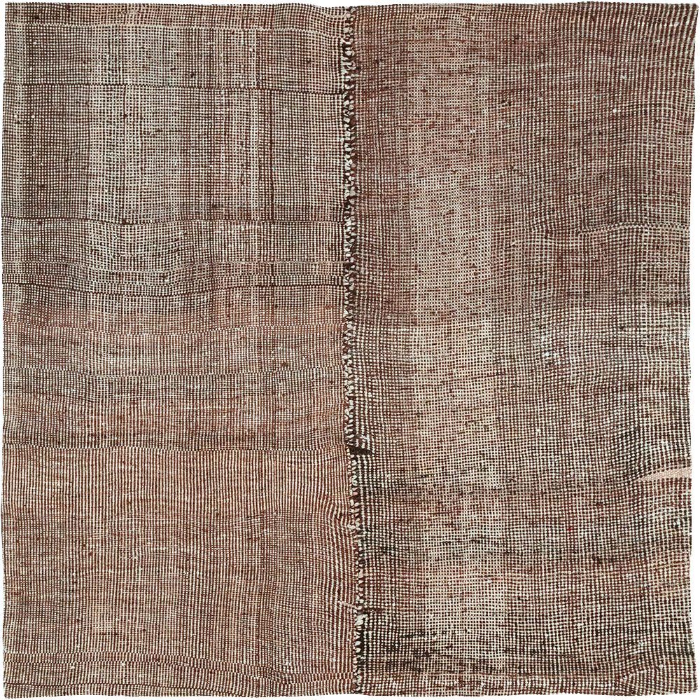 Vintage Persian Flatweave Kilim Square Accent Rug, No.25269 - Staging