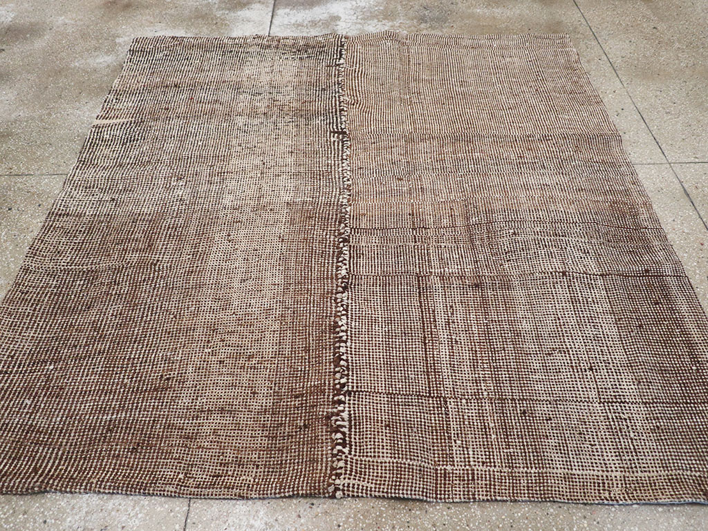 Vintage Persian Flatweave Kilim Square Accent Rug, No.25269 - Staging