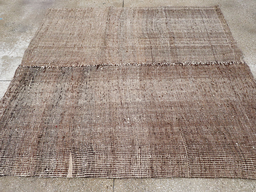 Vintage Persian Flatweave Kilim Square Accent Rug, No.25269 - Staging