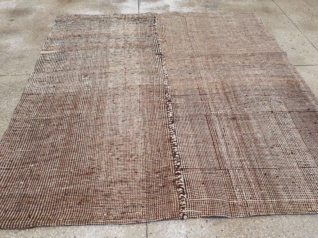 Vintage Persian Flatweave Kilim Square Accent Rug, No.25269 - Staging