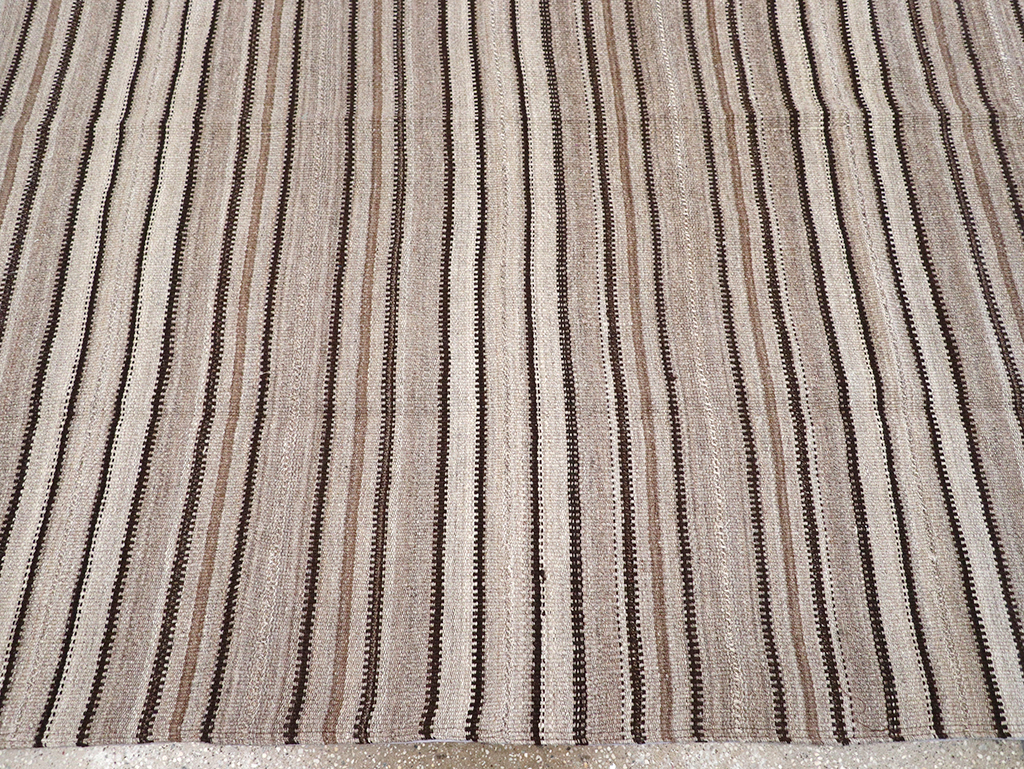 Vintage Persian Flatweave Kilim Room Size Carpet, No.25272 - Staging