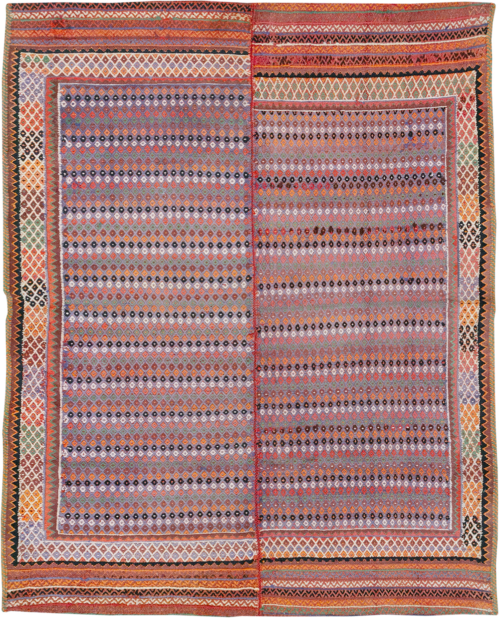 Vintage Persian Flatweave Kilim Accent Rug, No.25273 - Staging