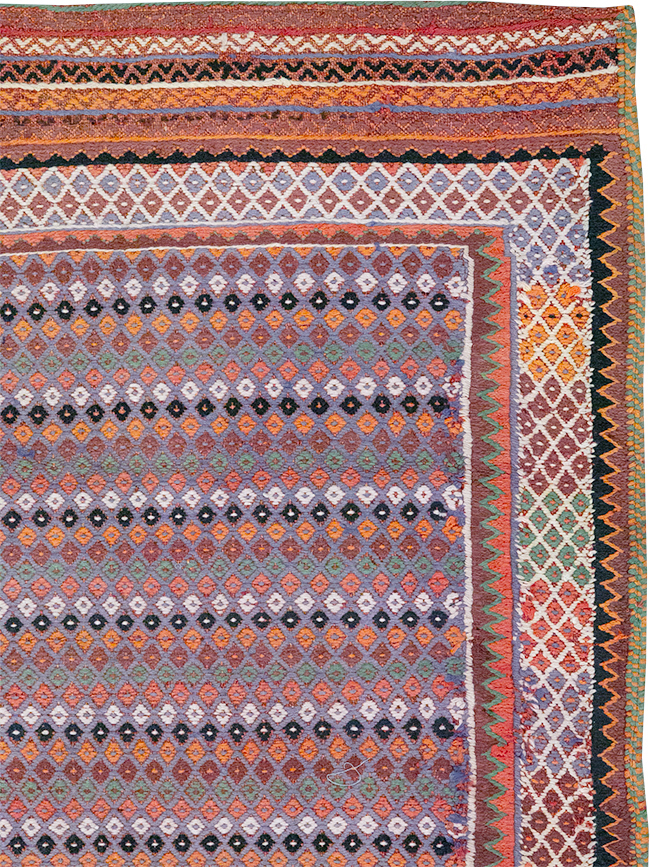 Vintage Persian Flatweave Kilim Accent Rug, No.25273 - Staging