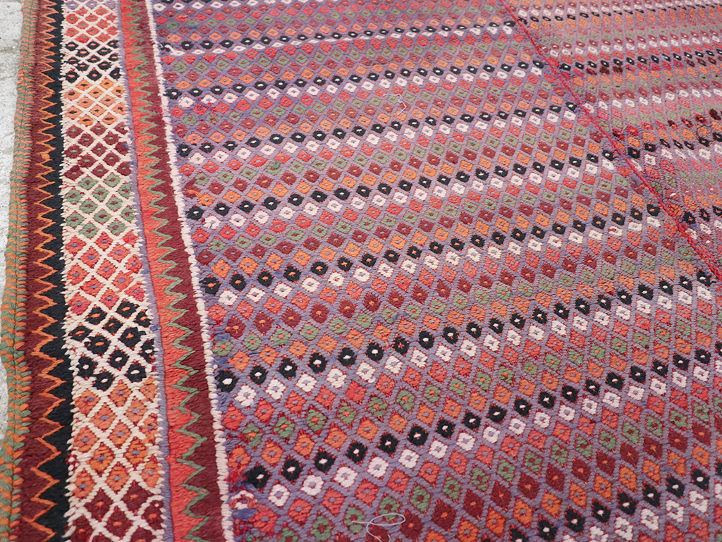 Vintage Persian Flatweave Kilim Accent Rug, No.25273 - Staging