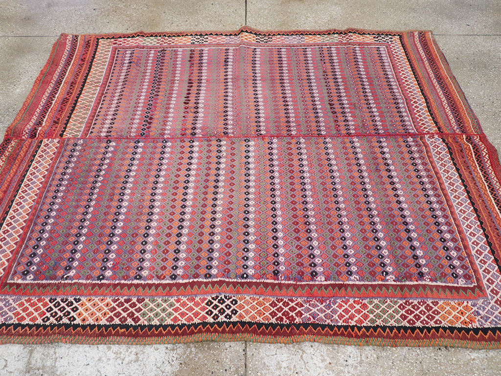 Vintage Persian Flatweave Kilim Accent Rug, No.25273 - Staging